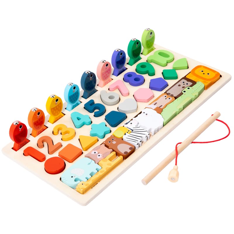 Wooden Animal & Number Puzzle Game